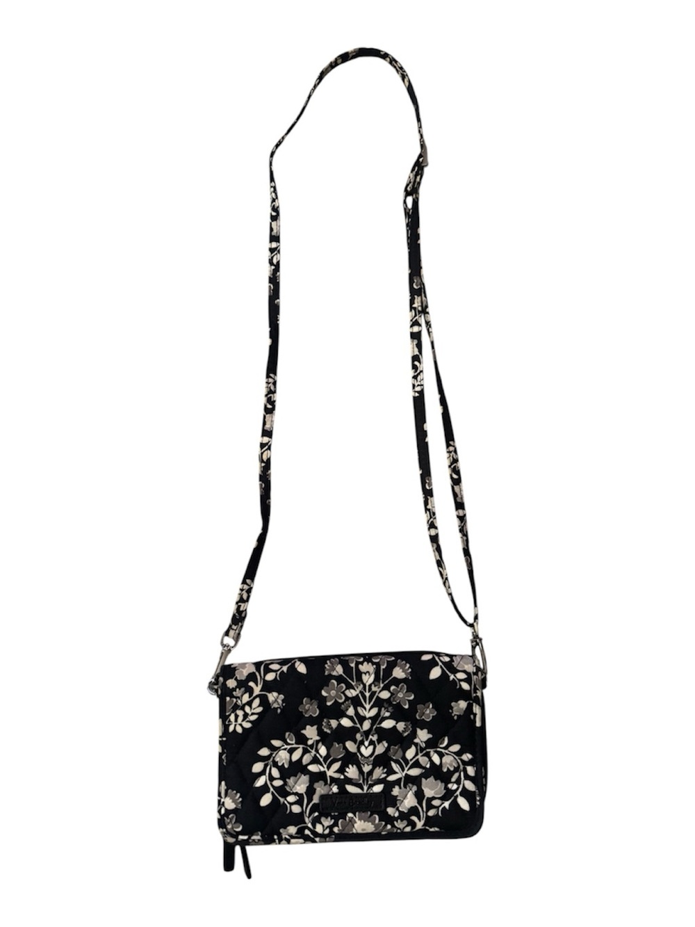 Vera Bradley RFID 3-in-1 Crossbody Wallet Purse Chandelier Noir EUC